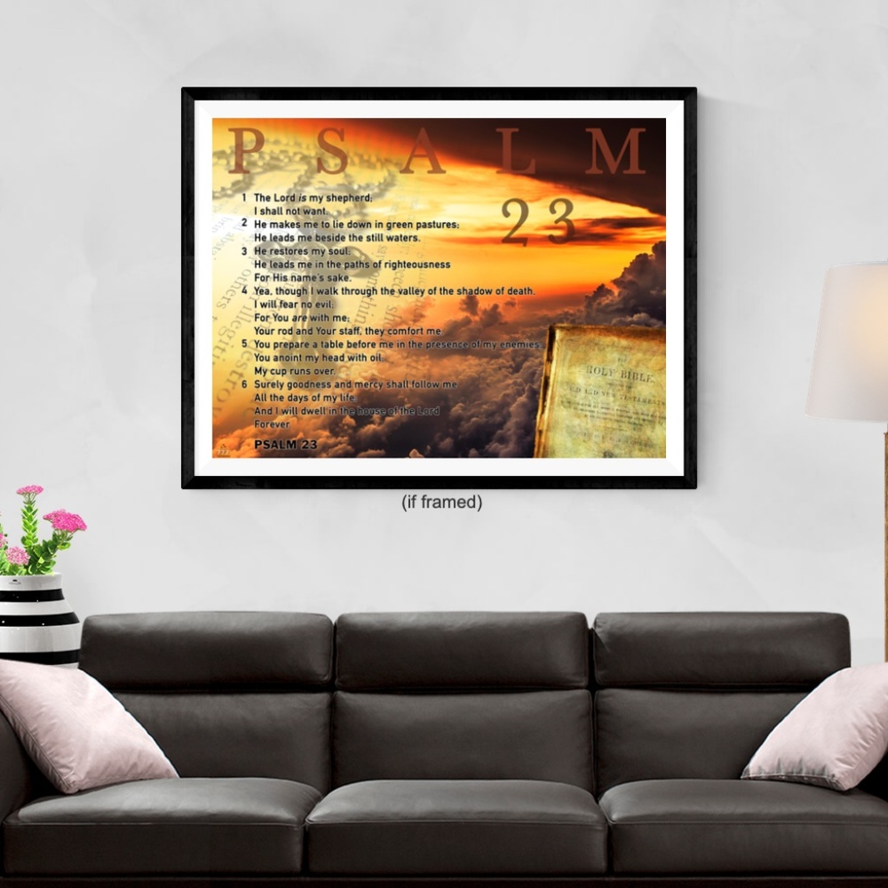 Psalm 23 Poster Bible Scripture Quote (24x18)